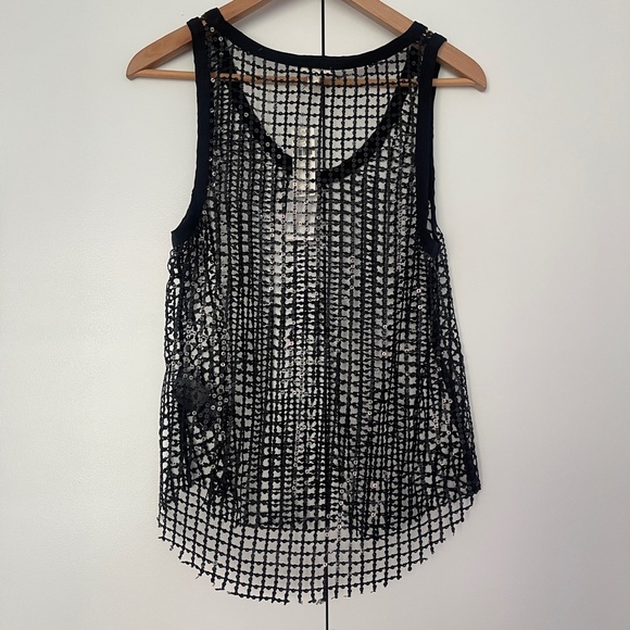 NWT Sequin Mesh Cutout Tank - Picture 4 of 5